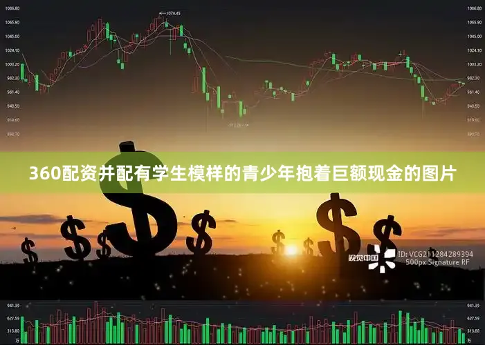 360配资并配有学生模样的青少年抱着巨额现金的图片